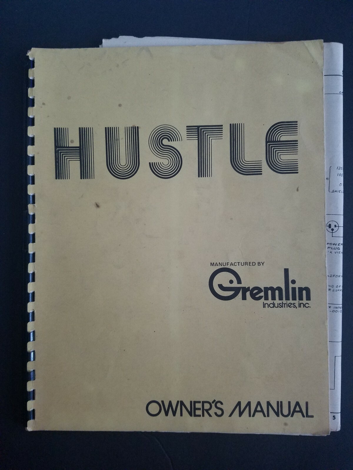 Original VINTAGE 1977 Hustle Arcade Game Owner's Manual & Schematics
