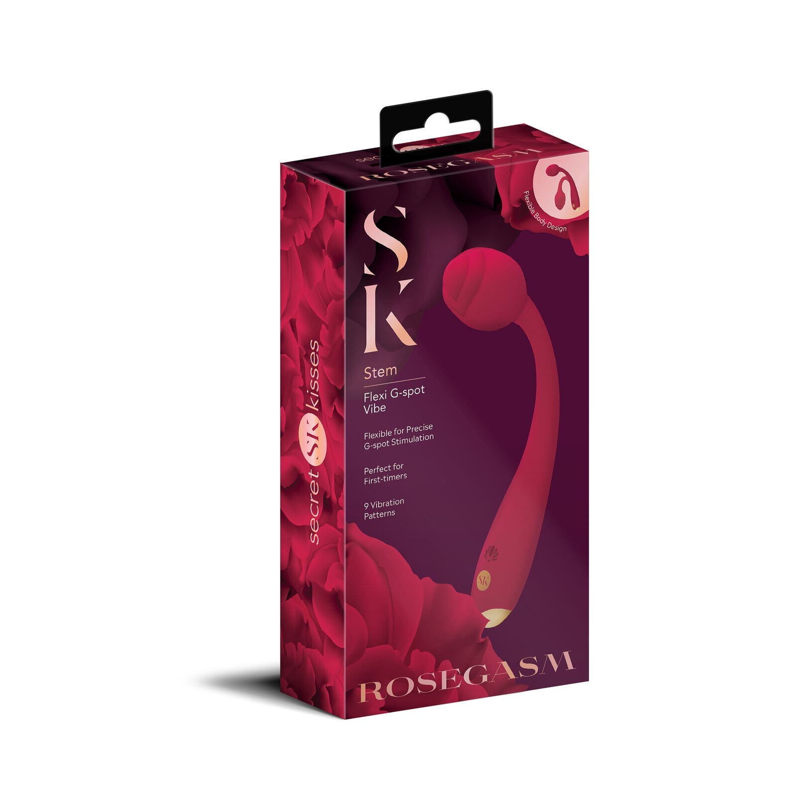 Rosegasm Long Stem Flexi & Powerful Silicone Gspot Vibrator Rose, New