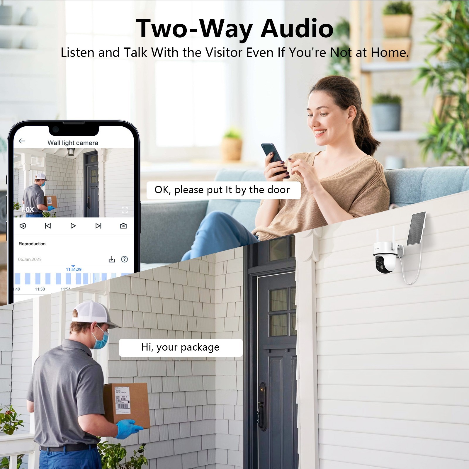 Wansview Solar Security Camera Wireless Outdoor Surveillance Ai Detection 2-pack