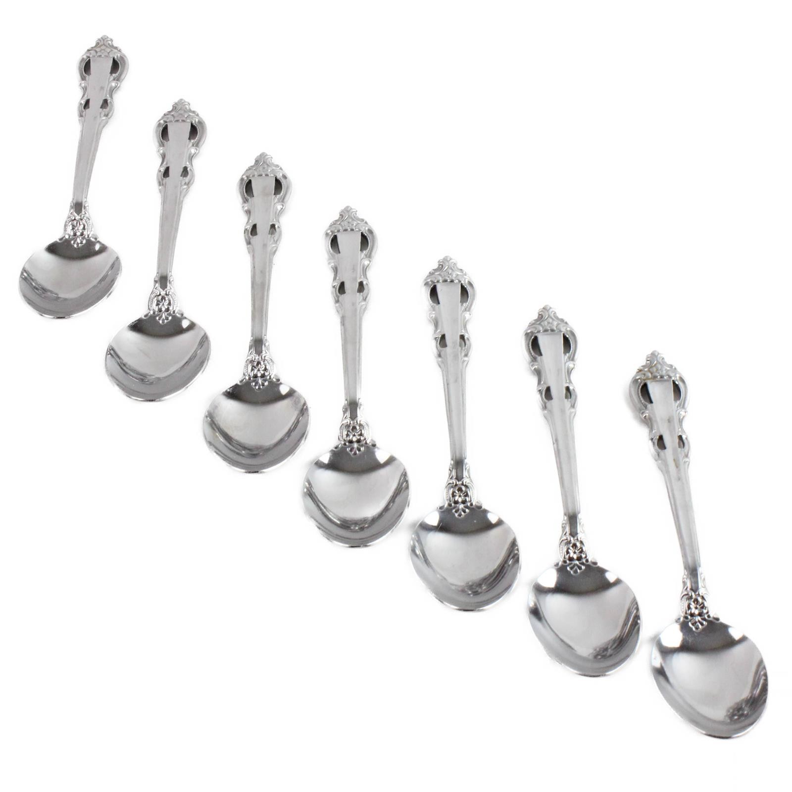 Set of 7 Towle King Arthur Stainless Teaspoons 6 1/8" Vintage Flatware