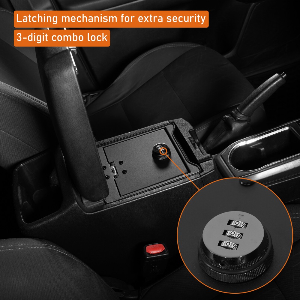 Fit 2016-2023 Toyota Tacoma Center Console Safe Lockbox Reliable Safety Factor