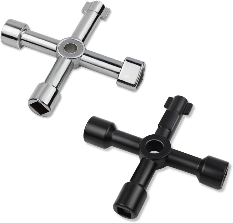 4 Way Sillcock Key Wrench 2PCS Water Gas Meter Cabinet Utility Tool