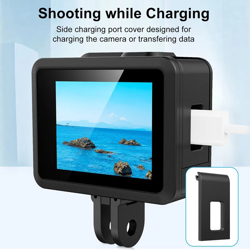 For GoPro HERO 4K Camera Silicone Black Protective Case W/Side Interface Cover