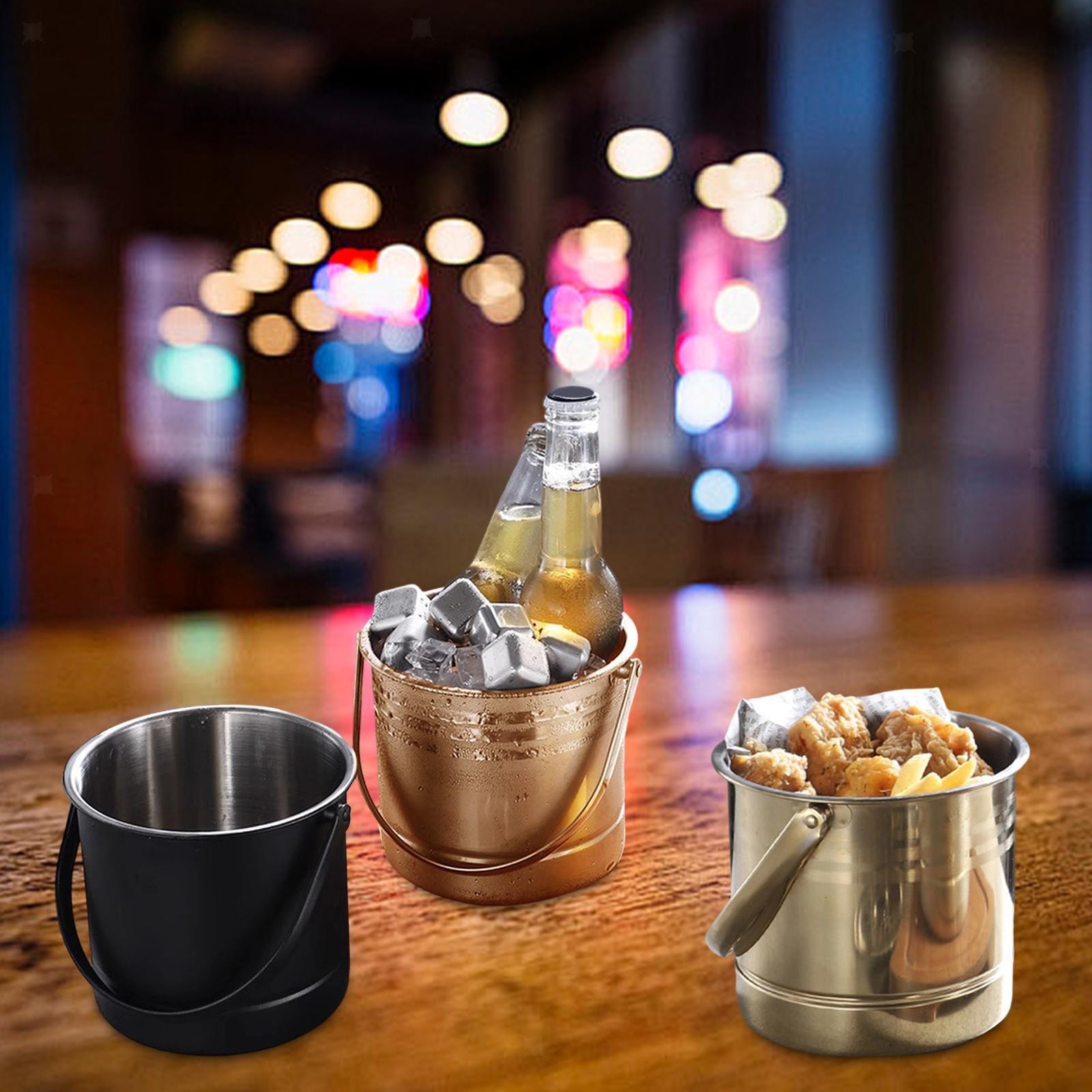Ice Bucket Multipurpose Metal Ice Pail for Backyard Barbecue Picnic Camping