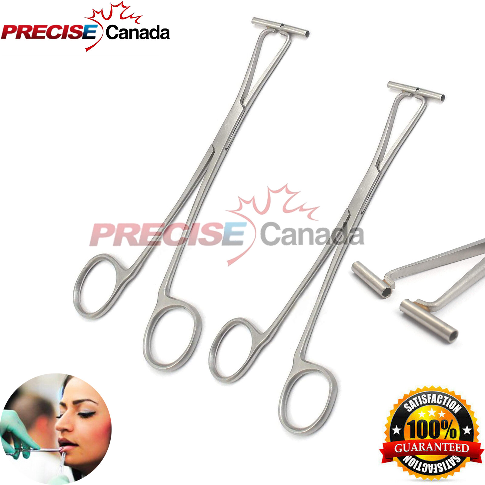 2 Pcs Septum Clamp Forceps 6" Eyebrow Ear Nose Lip Tongue Nipple Body Piercing