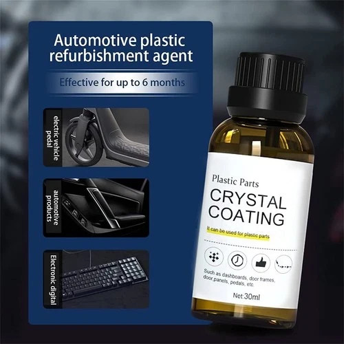 Crystal Coating for Car Plastic Restorer & Scratch Remover w/ Sponge (3PCS)