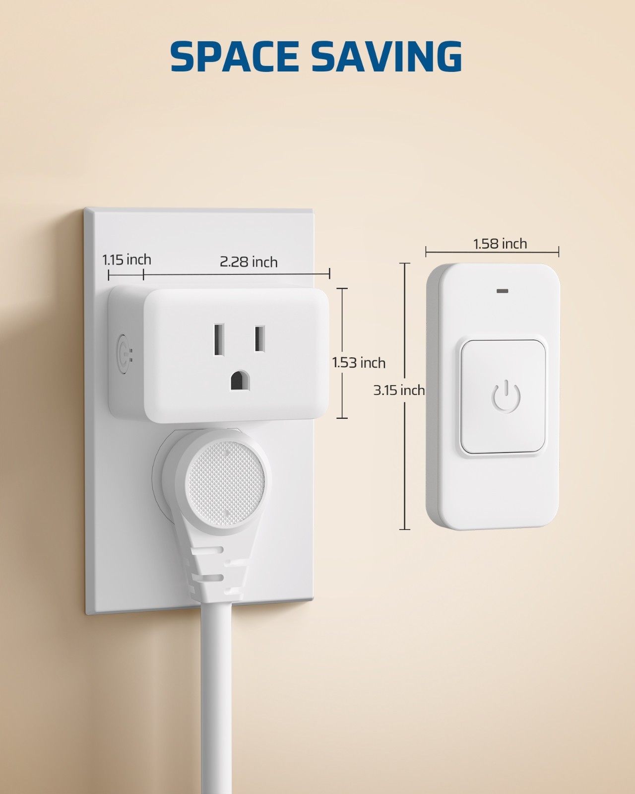 Single Button RF Remote Control Electrical Plug Outlet No WiFi Needed 100FT