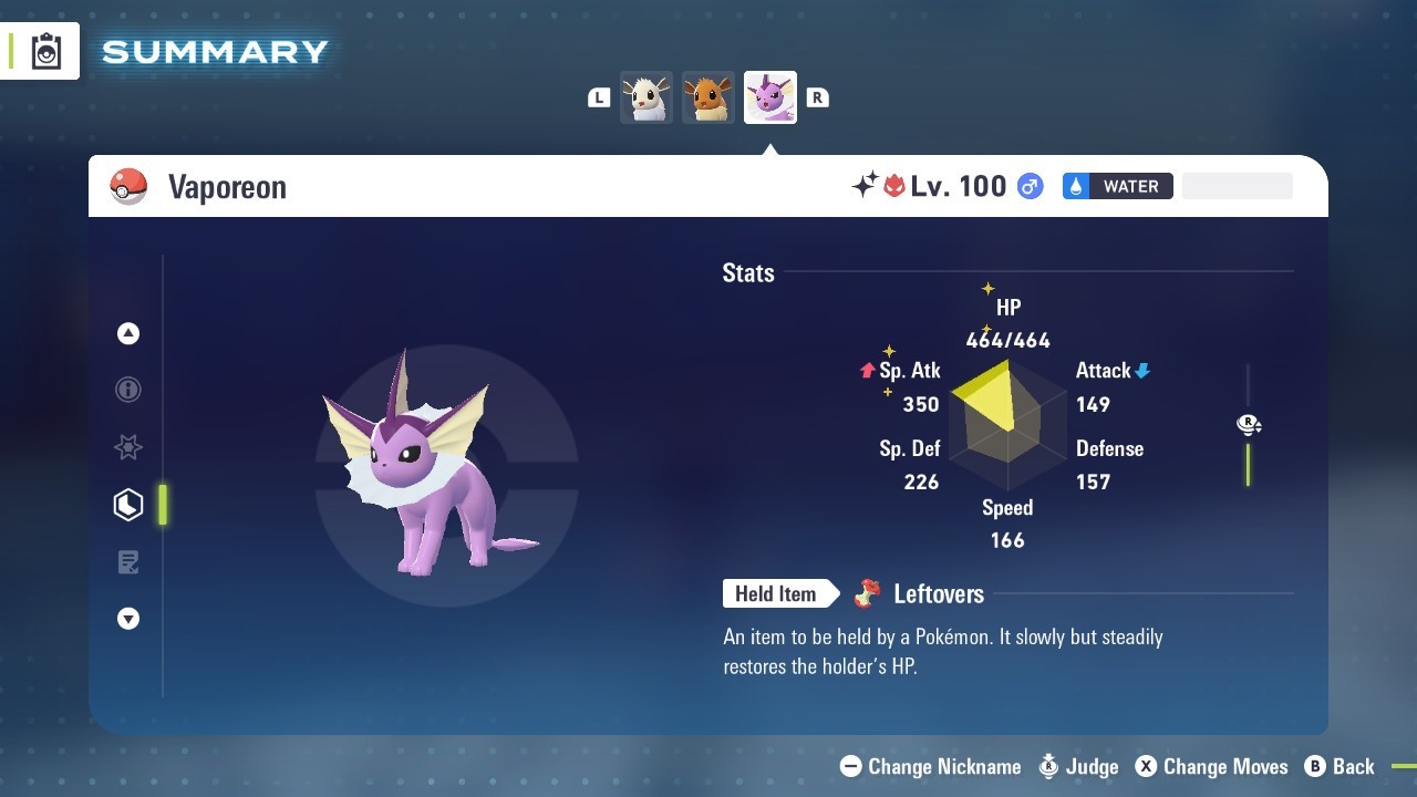 Pokémon Legends: Z-A Shiny Vaporeon 6iv ✨Max EV✨ALPHA