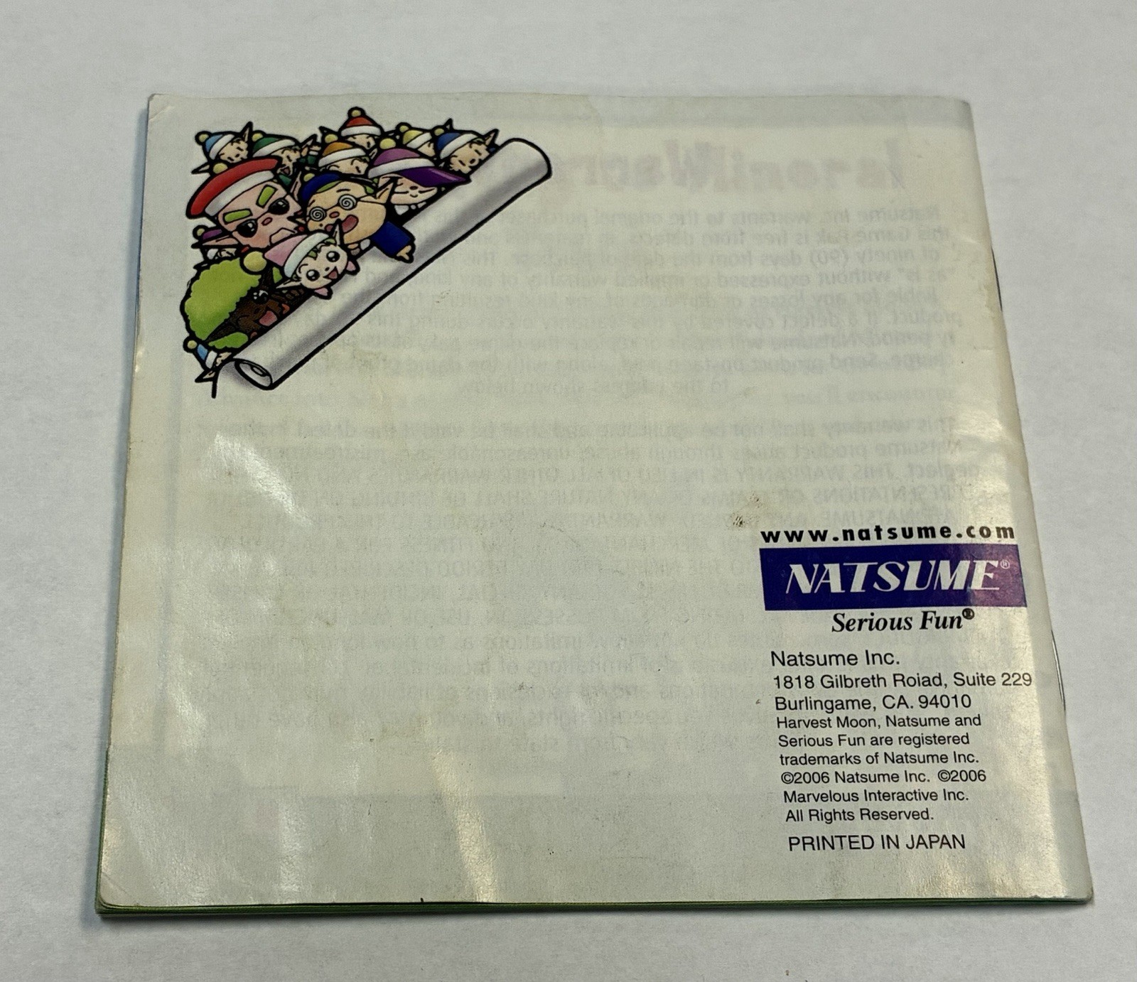 Harvest Moon Ds Booklet