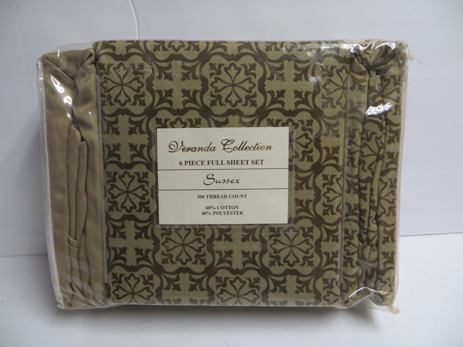NEW Veranda Collection 6 Piece Full Sheet Set - Sussex - 300 Thread Count