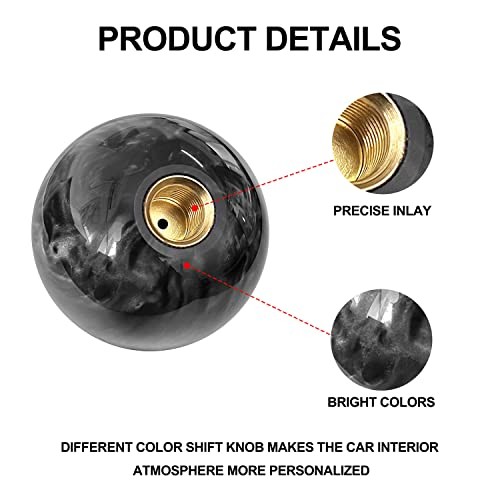 Round Ball Marble Style Shift Knob Universal Manual Shift Knob Spherical Gray