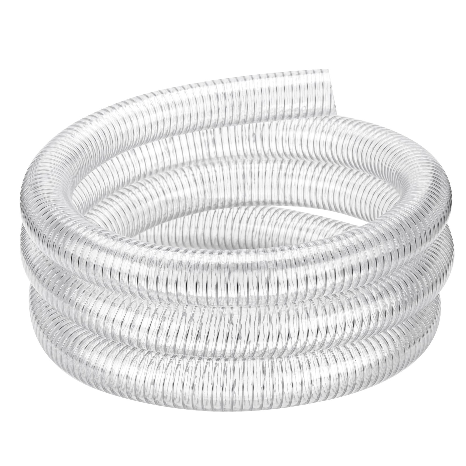 Geowaky 1"id-10ft PVC Reinforced Tubing Steel Wire Suction 1"ID, Clear
