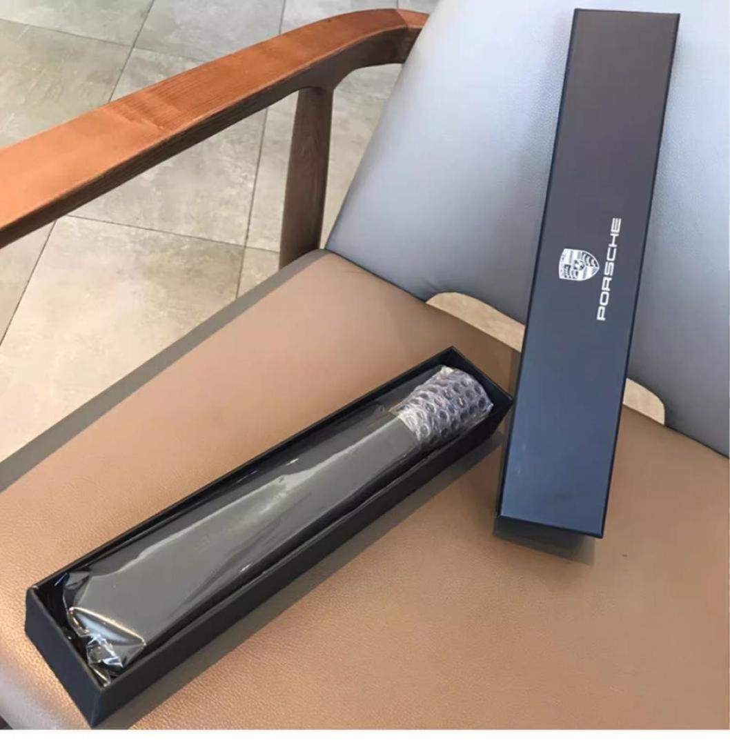 Porsche Black Folding Umbrella Auto Open Compact with Box