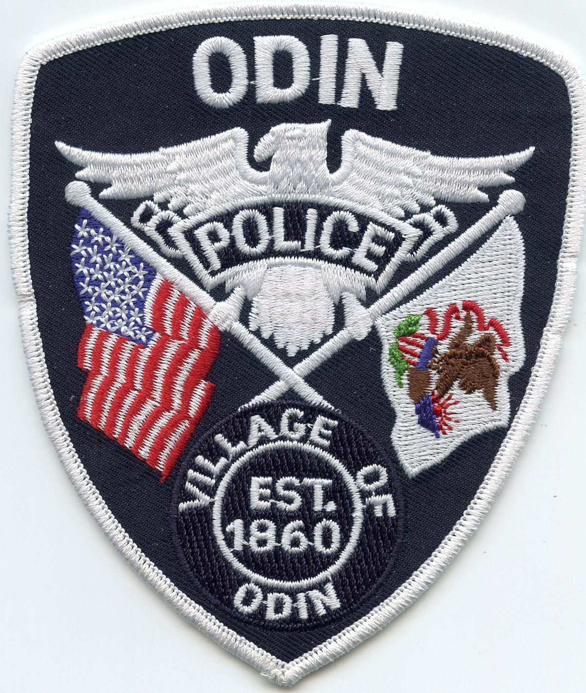 ODIN ILLINOIS IL state flag POLICE PATCH