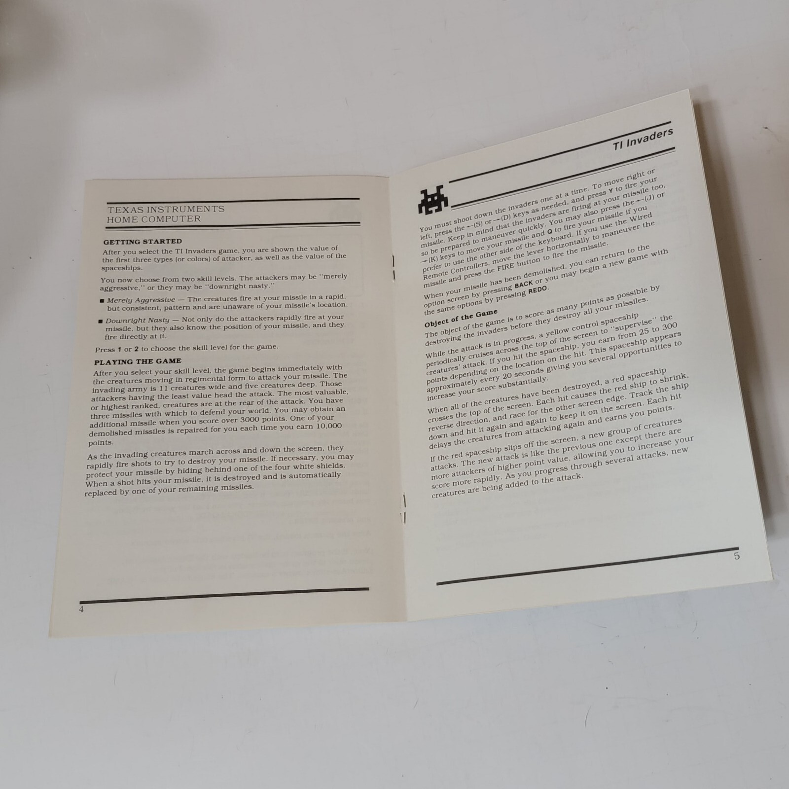TI Invaders Texas Instruments Home Computer Reference Guide 1981