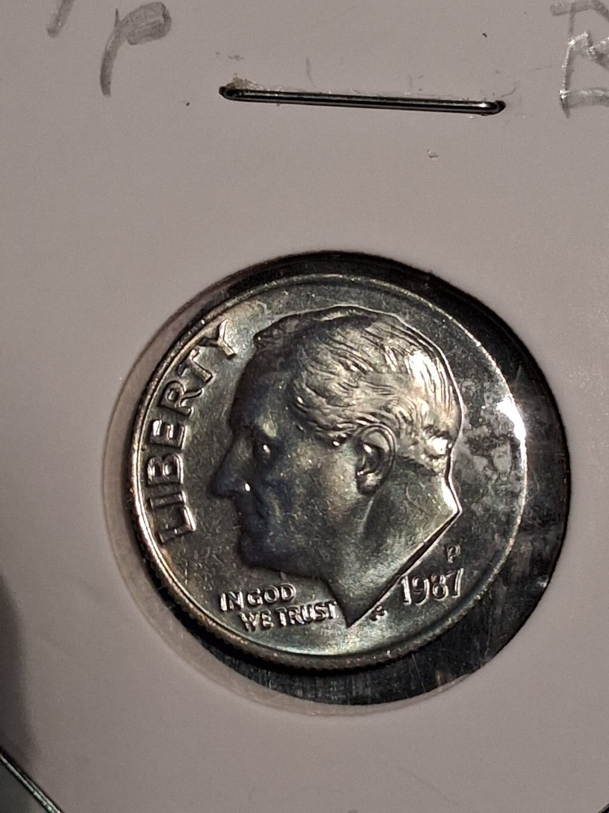 1987 P Roosevelt Dime BU from Mint Set still in cello