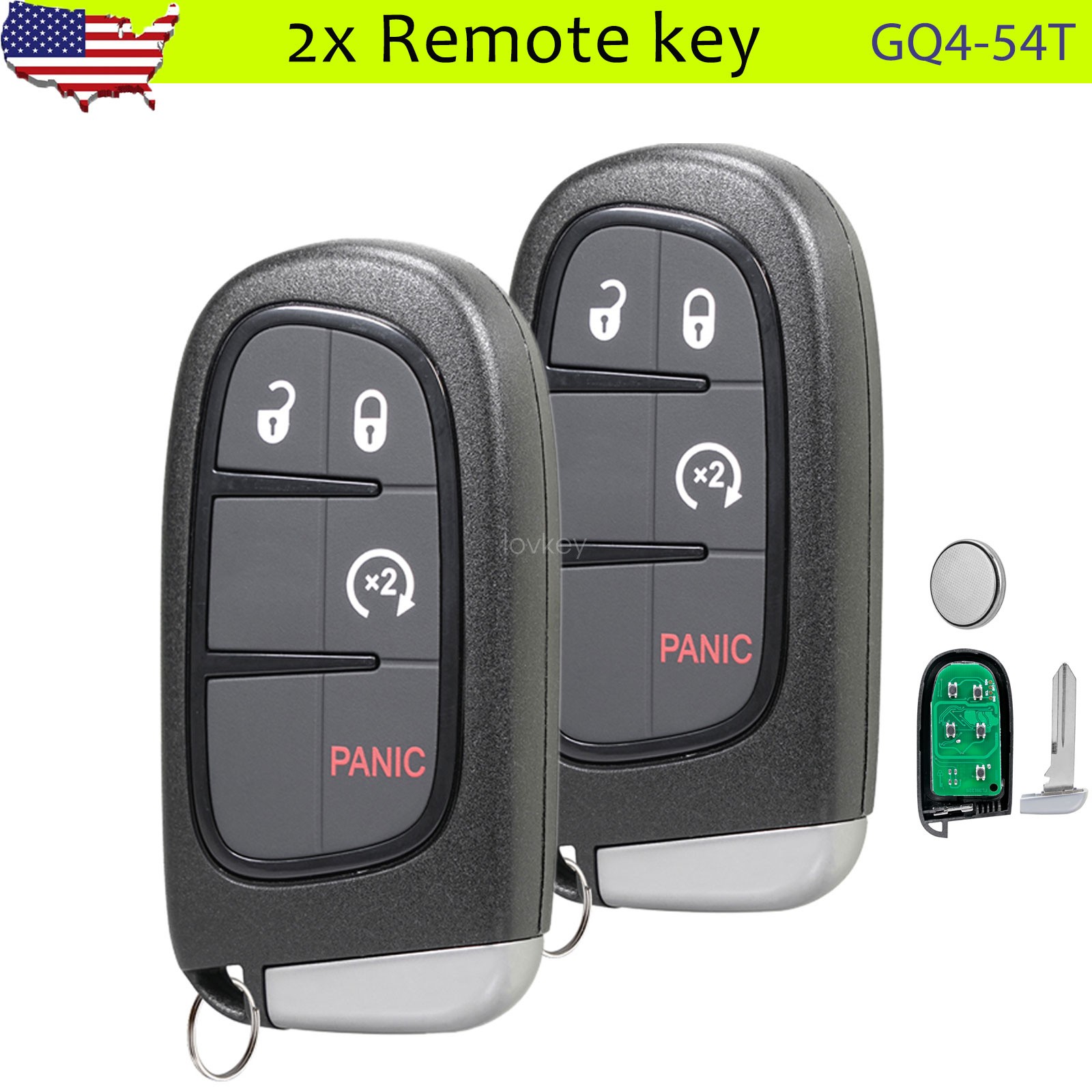 2 For 2013 2014 2015 2016 2017 2018 Dodge Ram 1500 2500 3500 Prox Remote Key Fob