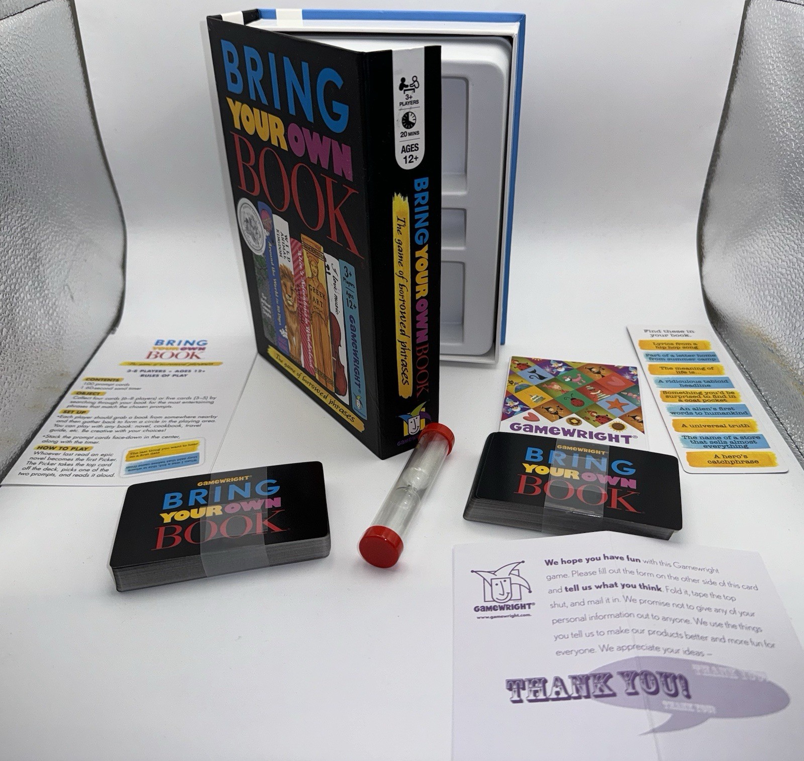 Gamewright Bring Your Own Book Party Board Game 100% Complete Bookworm Family
