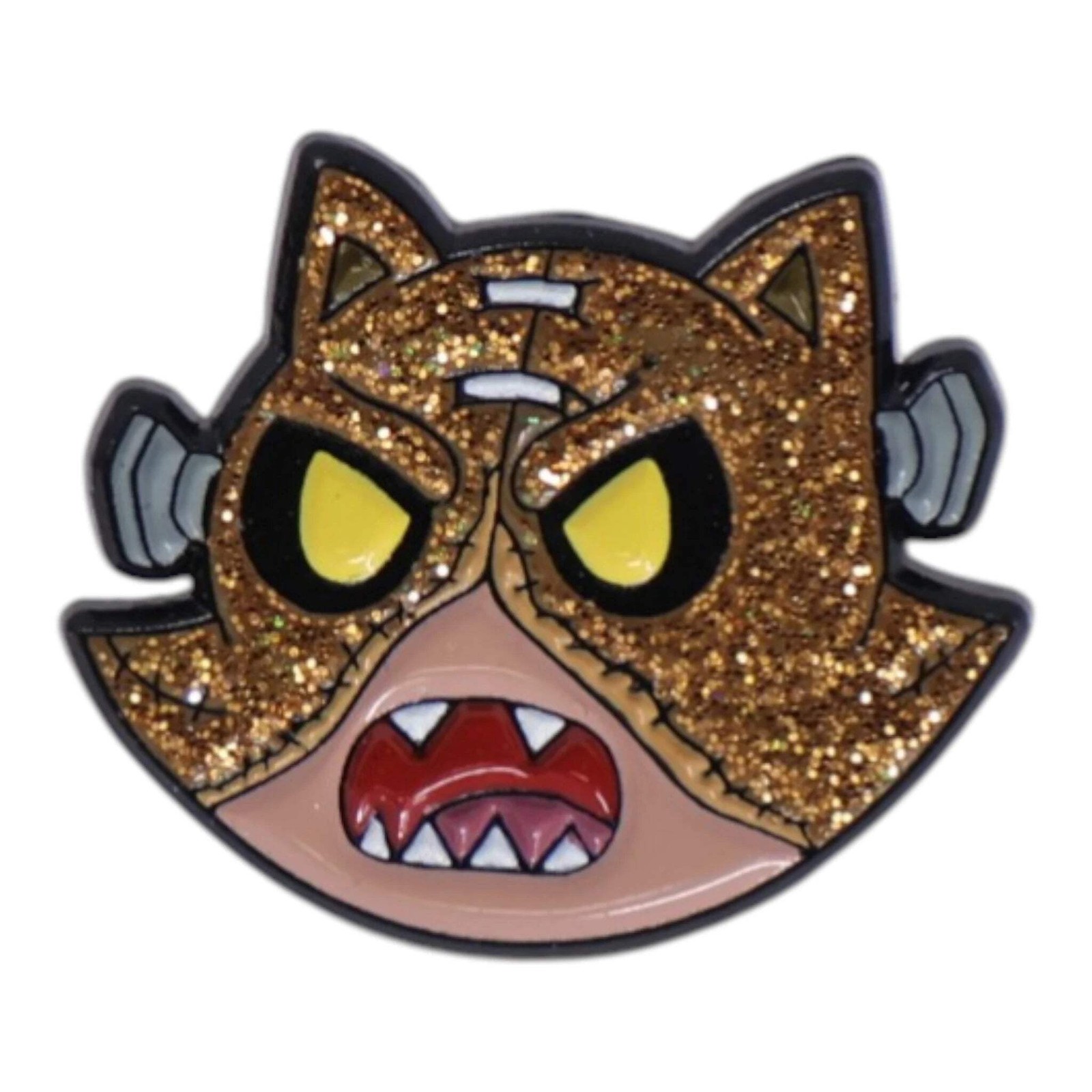 Orange Mask Cat Graphic Pin