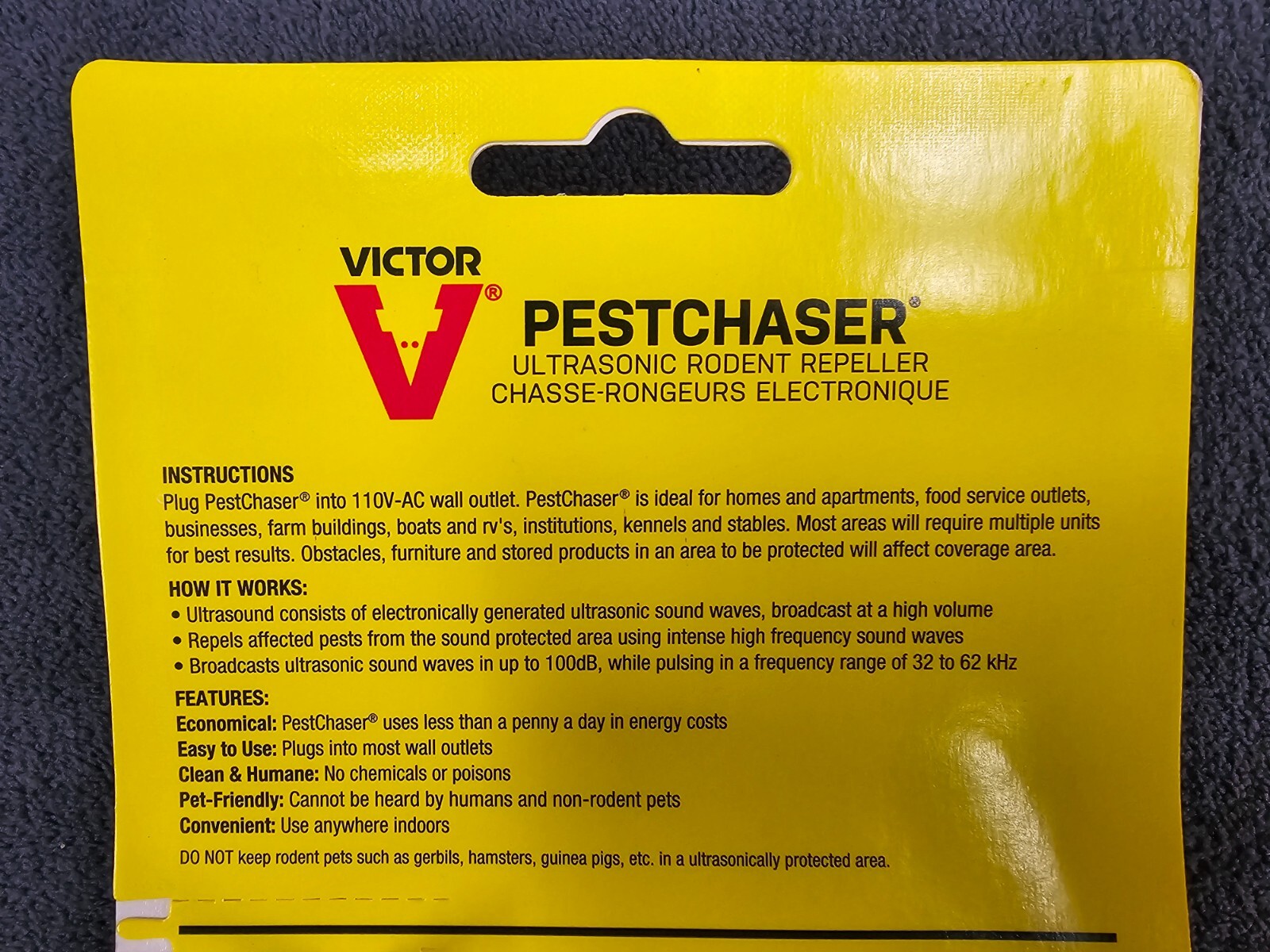 Victor Petchaser Ultrasonic Rodent Repeller W/Outlet & Nightlight ~ 2Pack