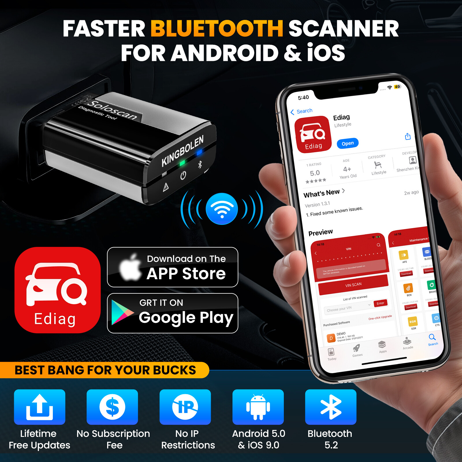 KINGBOLEN Soloscan For AUDI Bidirectional All System Car Diagnostic Tool Scanner