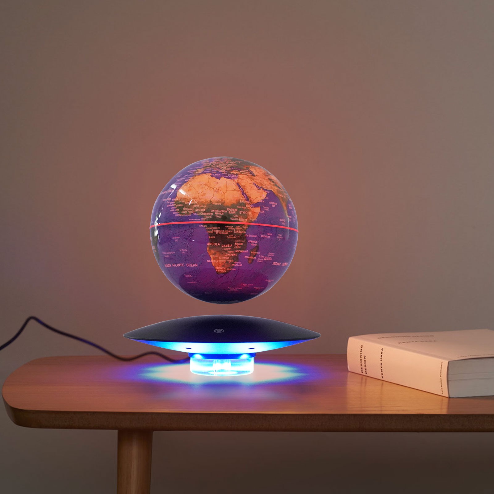 6in Magnetic Levitating Globe with LED Gradient Light Floating Earth Desk Decor
