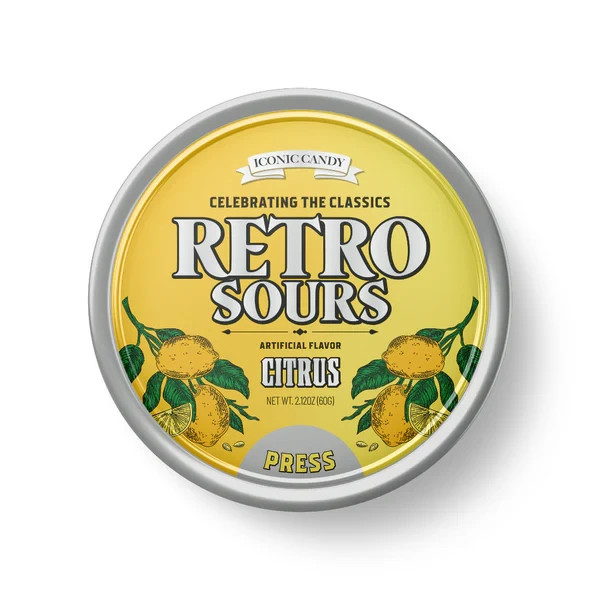Retro Sours Red Apple Mango Tangerine Citrus Passionfruit Raspberry Hard Candy