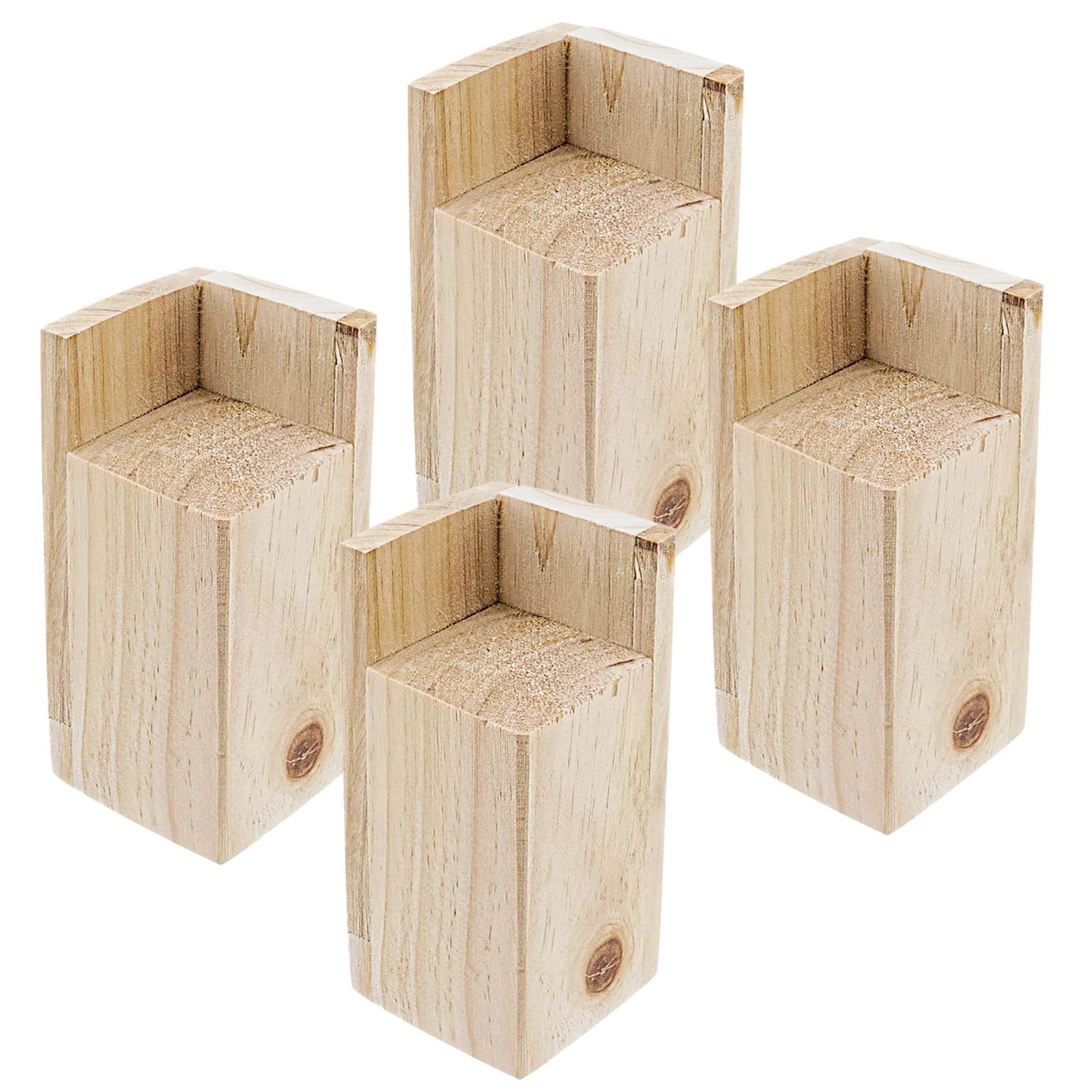 Solid Pine Wood Furniture Riser 4 Inch Height 4 PCS Heavy Duty
