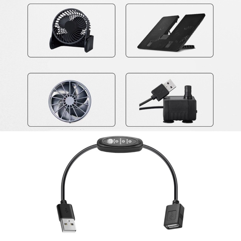 3 Speed Control USB Extension Cable with Cord Fan Controller Equipment Switches