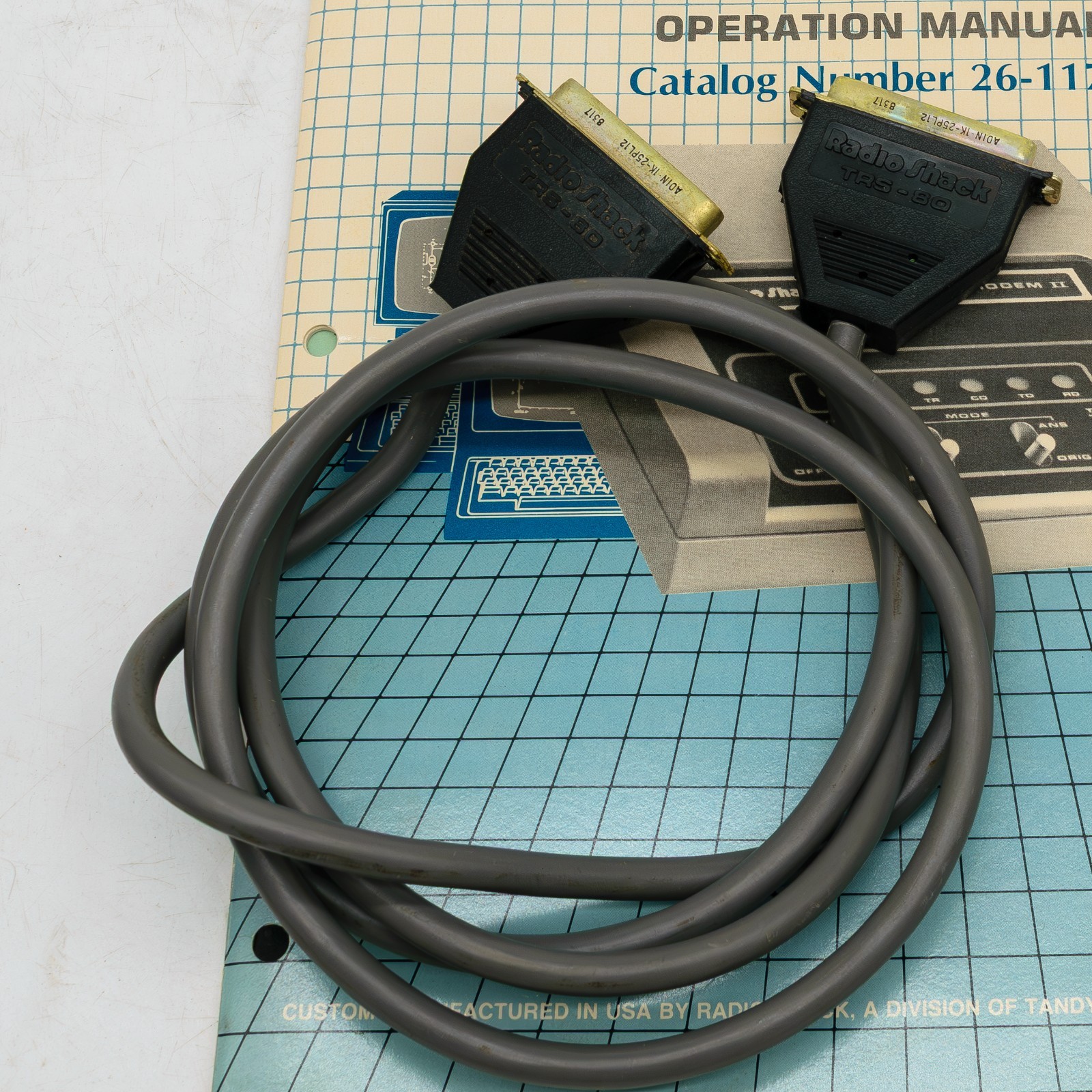 RadioShack TRS-80 Modem II with Original Serial Interface Cable, Owners Manual &