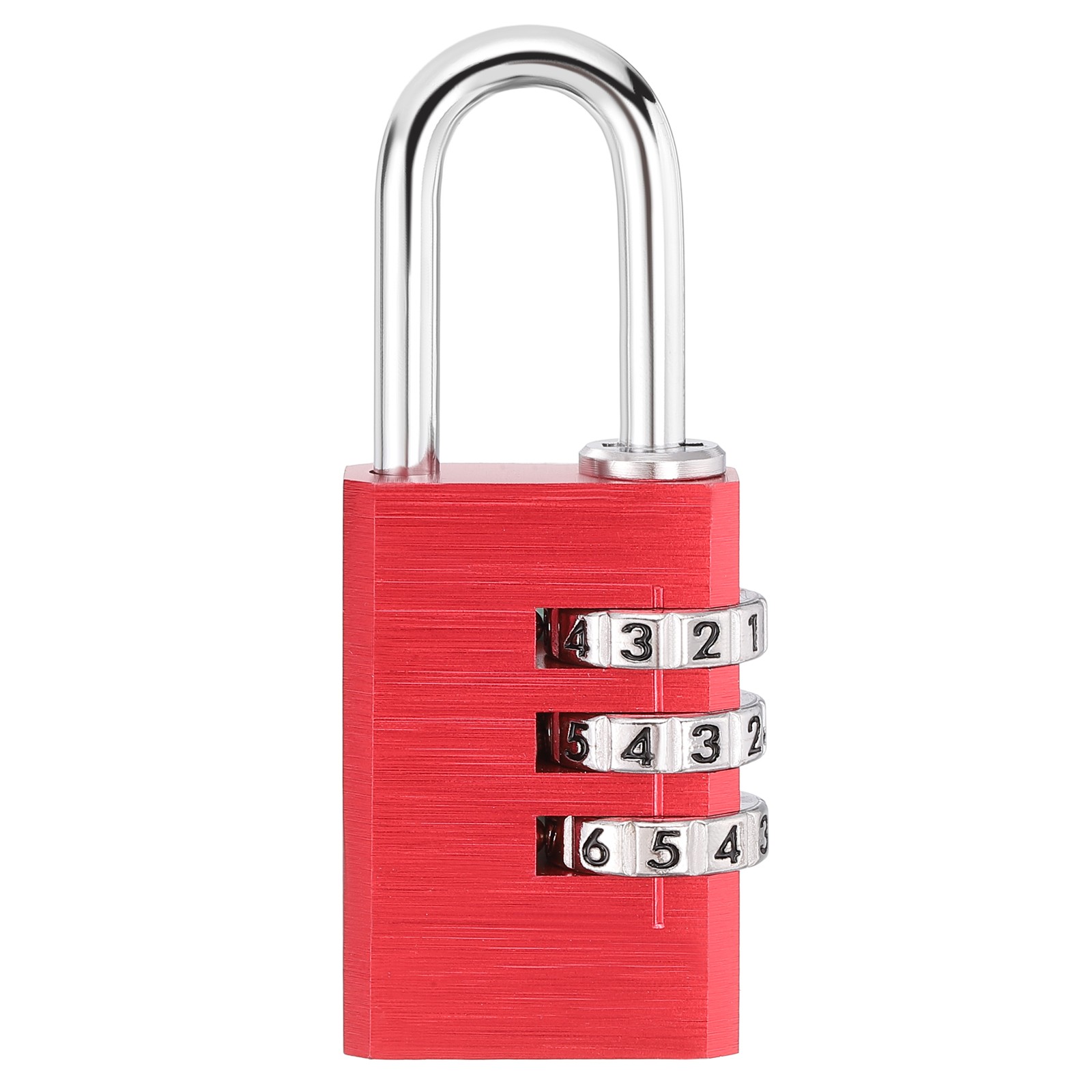 3 Digit Combination Lock,(H:2.9", Red), Aluminum Anti-Rust Outdoor Lock