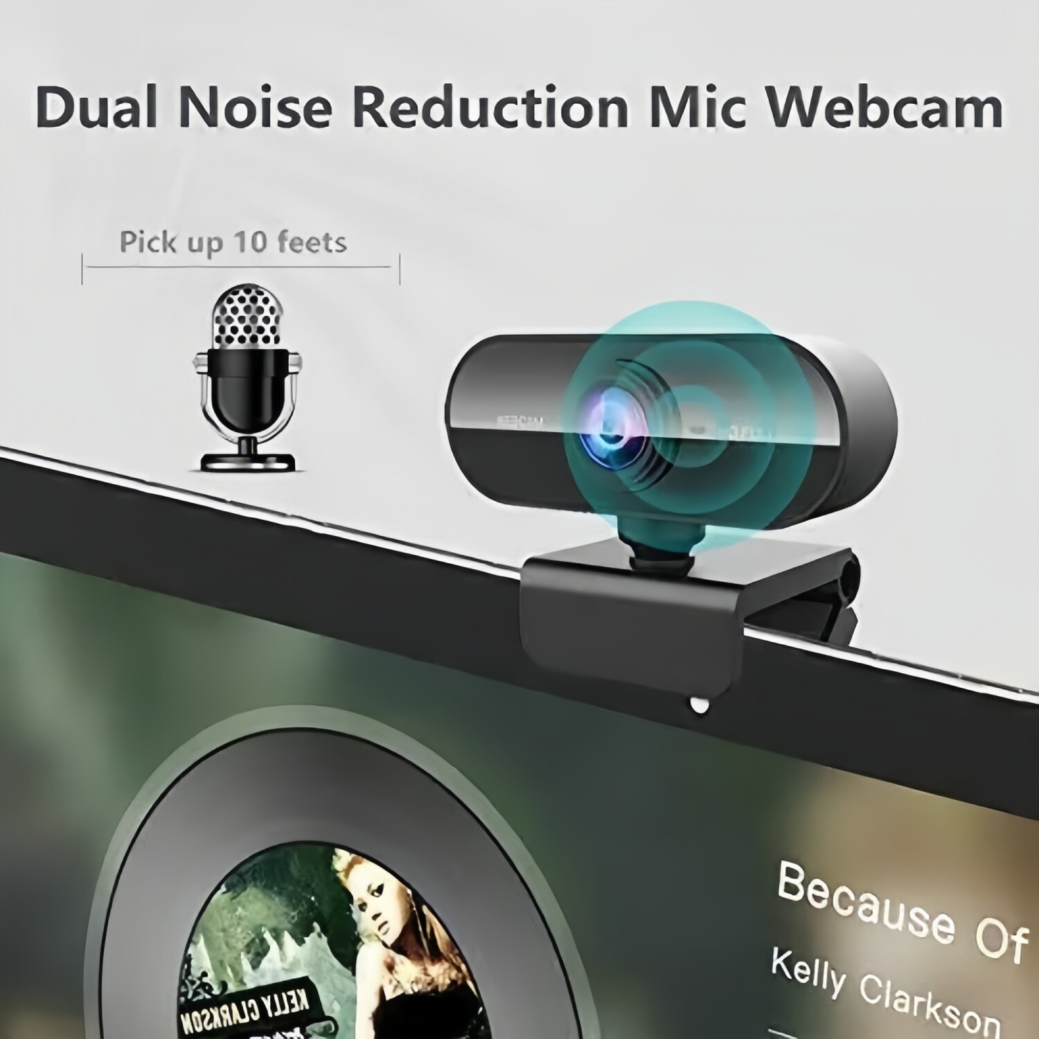 1080P Full HD USB Webcam for PC Desktop, Laptop Web Camera with Microphone Black