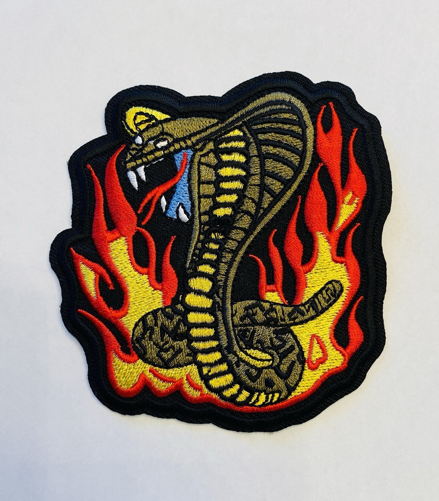 COBRA SNAKE WITH FLAMES EMBROIDERED  PATCH**FREE SHIPPING*