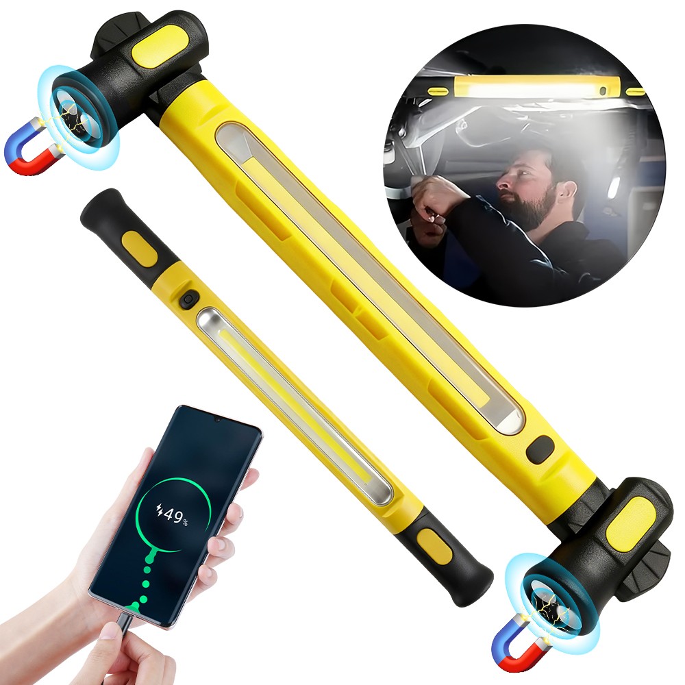Magnetic Rechargeable LED COB Work Light Mechanic Super Bright Flashlight Lamp