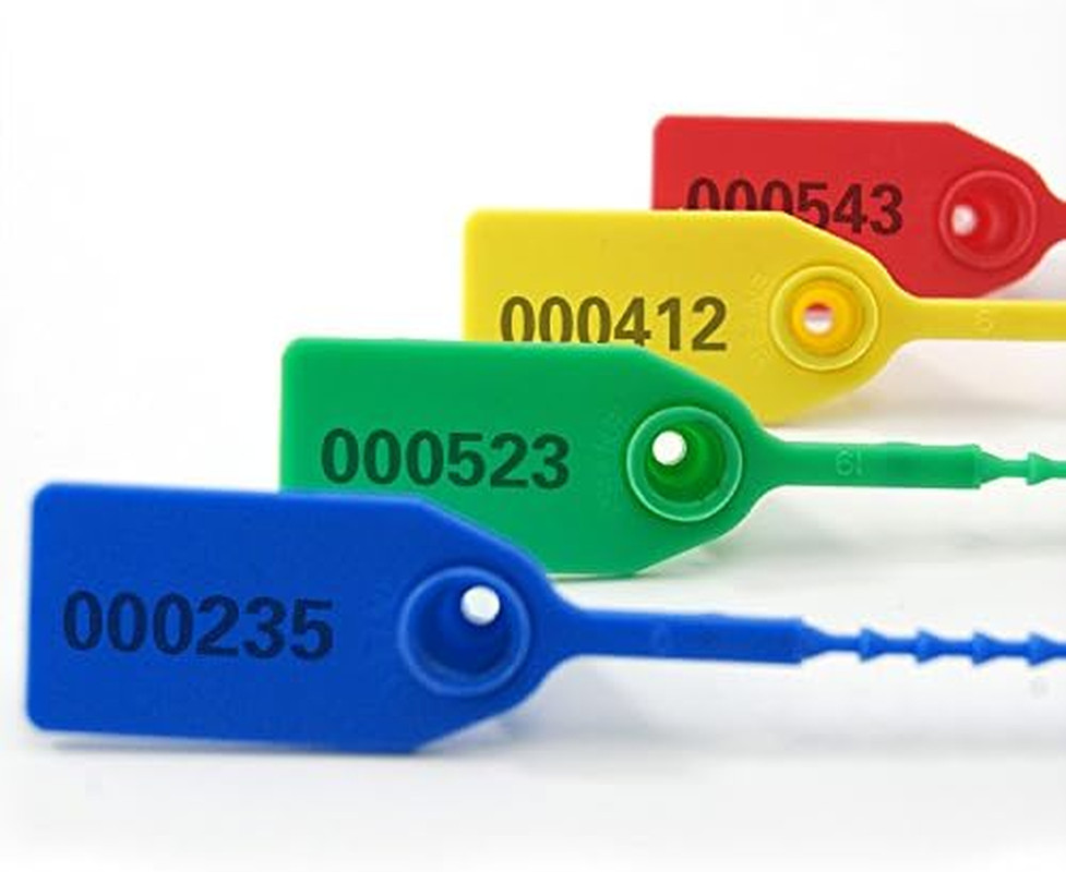 (R) 100 Plastic Tamper Seals, Zip Ties for Fire Extinguishers Pull Tite Security