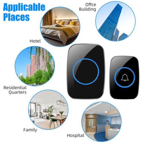 1000FT Wireless Doorbell Waterproof 1 Plugin Receiver Adjustable Volume 38 Chime