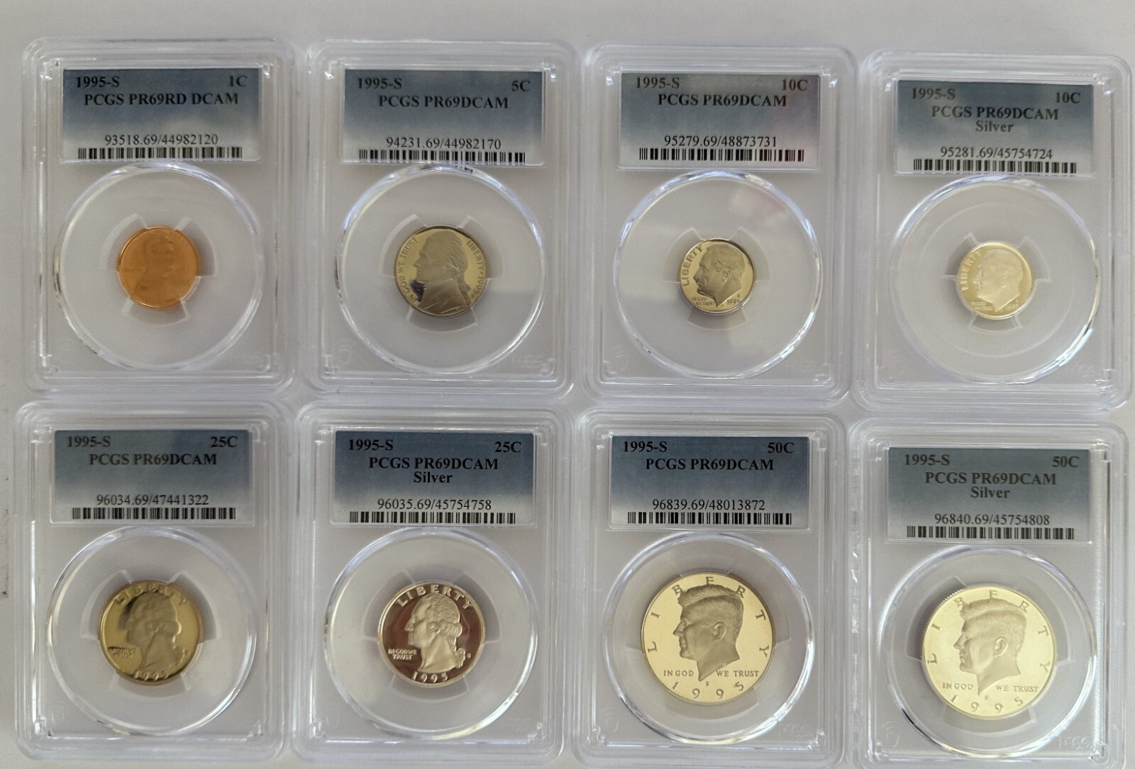 1995 S Proof Set - Complete 8 coin Set - PCGS PR69DCAM
