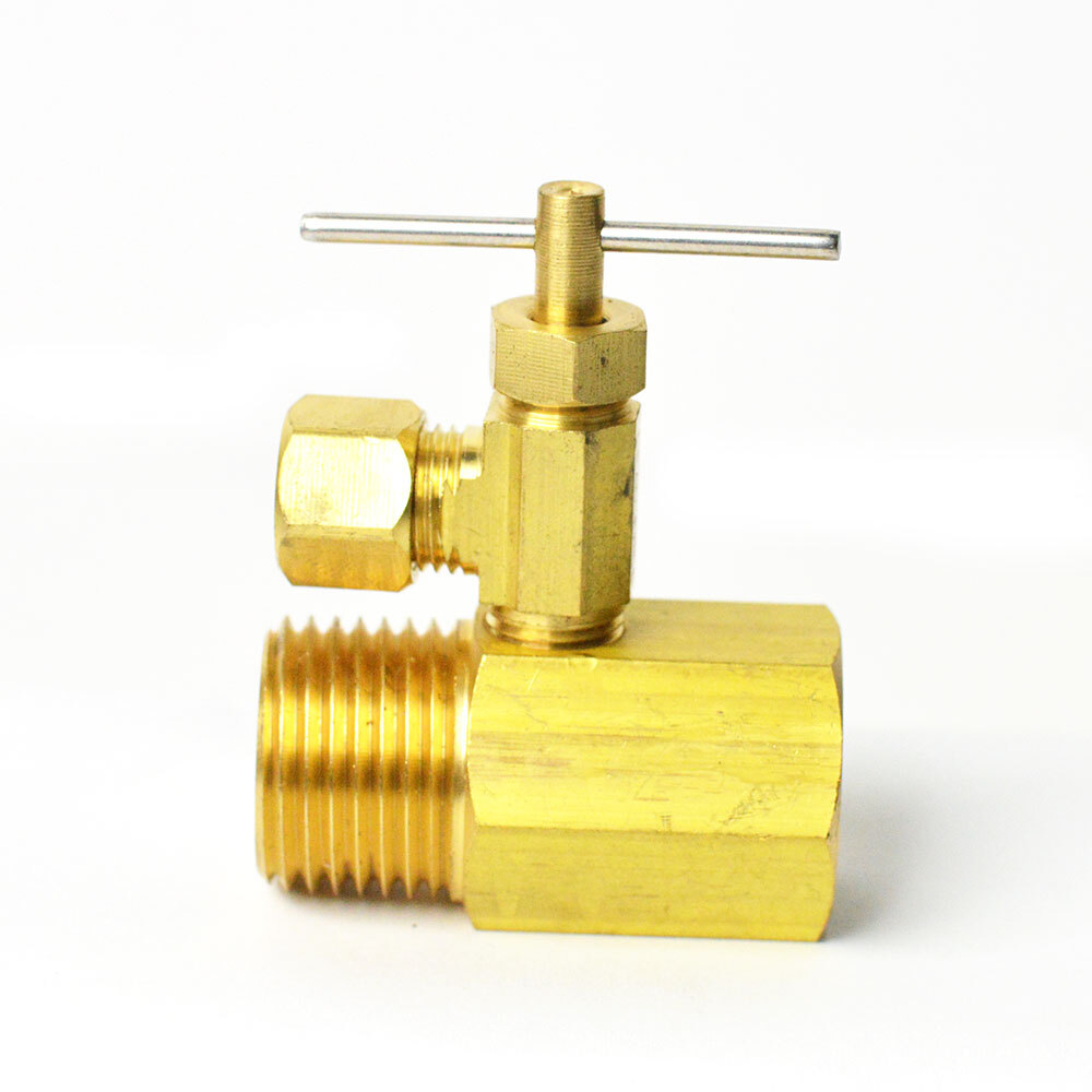 Thrifco 4408878 3/4" MIPx3/4" FIP Ice Maker Adapter with 1/4" Angle Needle Valve