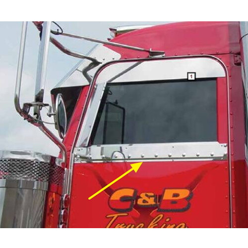 Peterbilt 359 378 379 389 Stainless Under Window Door Trim