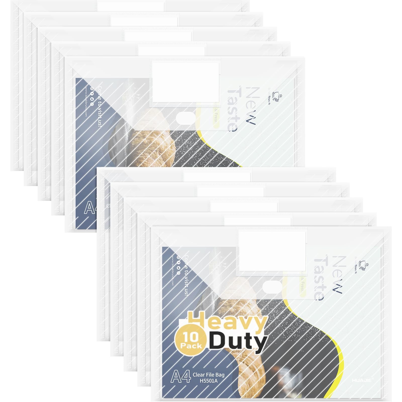 WORPSON 10 Pack, Clear Plastic Envelopes File Folders, 12.75" x 9.12",