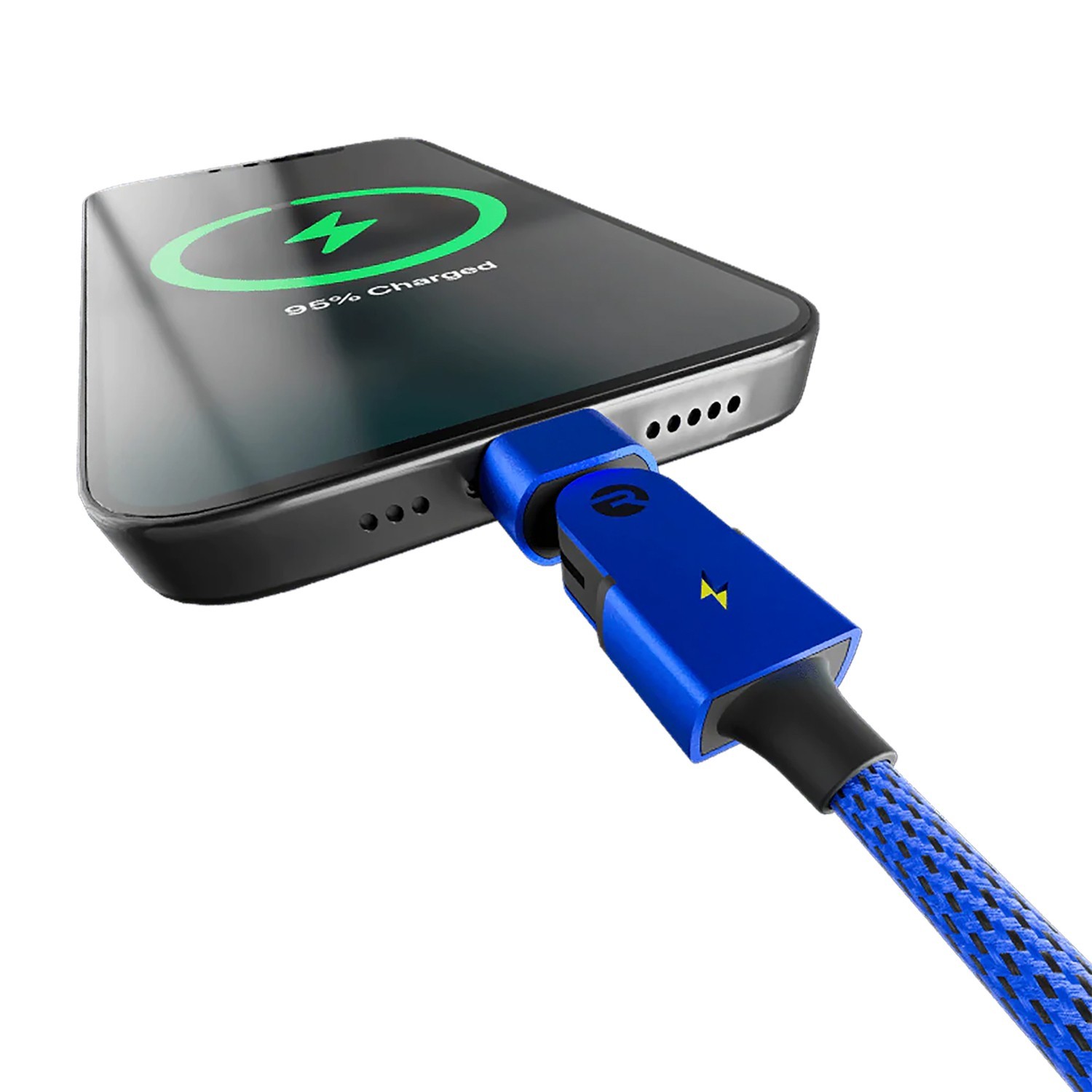 Raycon® Magic Spin 100Watt USB-C® to USB-C® Charge and Sync Cable 3.3 Ft.- Blue