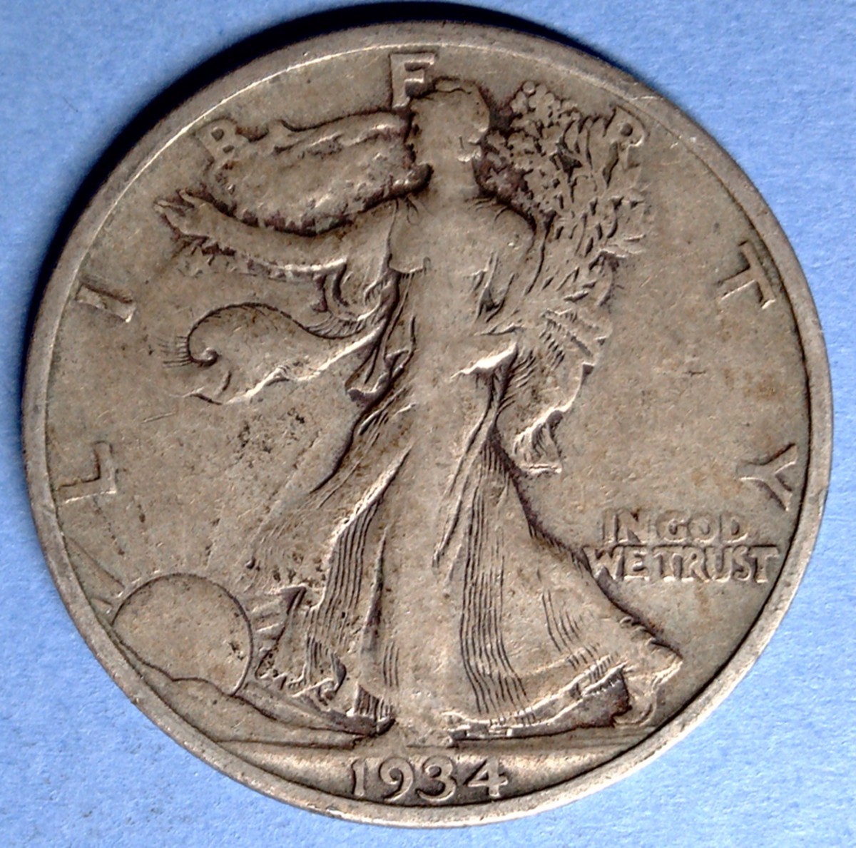 1934-S Walking Liberty Half Dollar VF Condition but you grade it