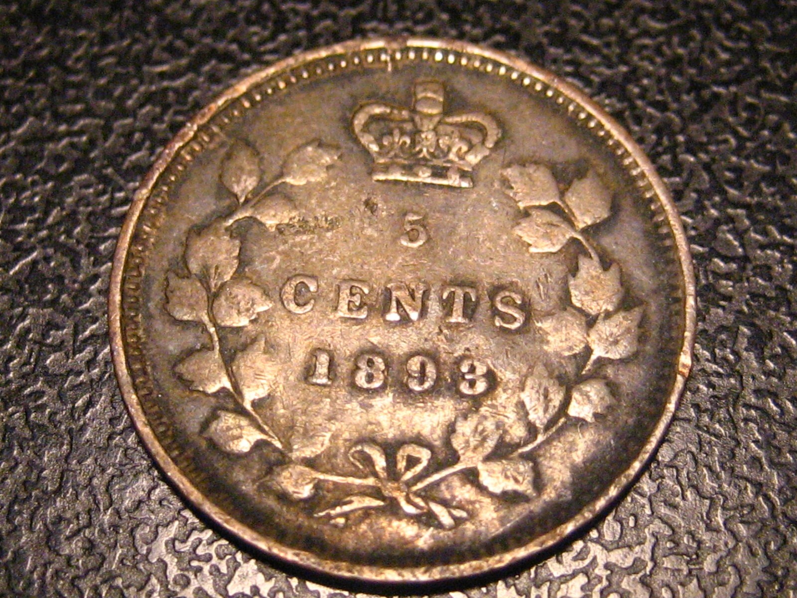 1893 Canadian Five Cent 92% Silver Piece