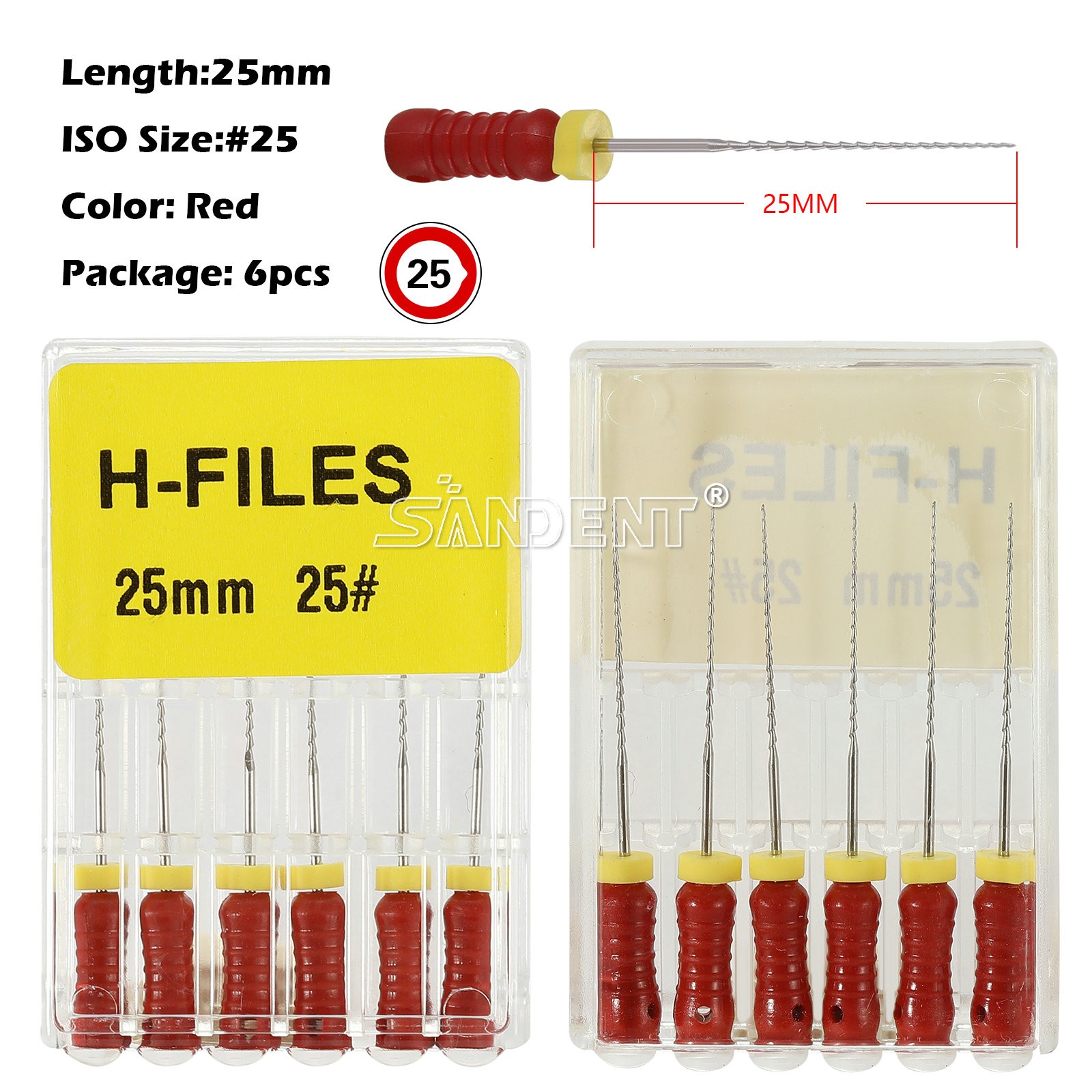 60Pcs Dental Endo Root Canal Files Hand Use H-Files Stainless Steel 25mm #25 L
