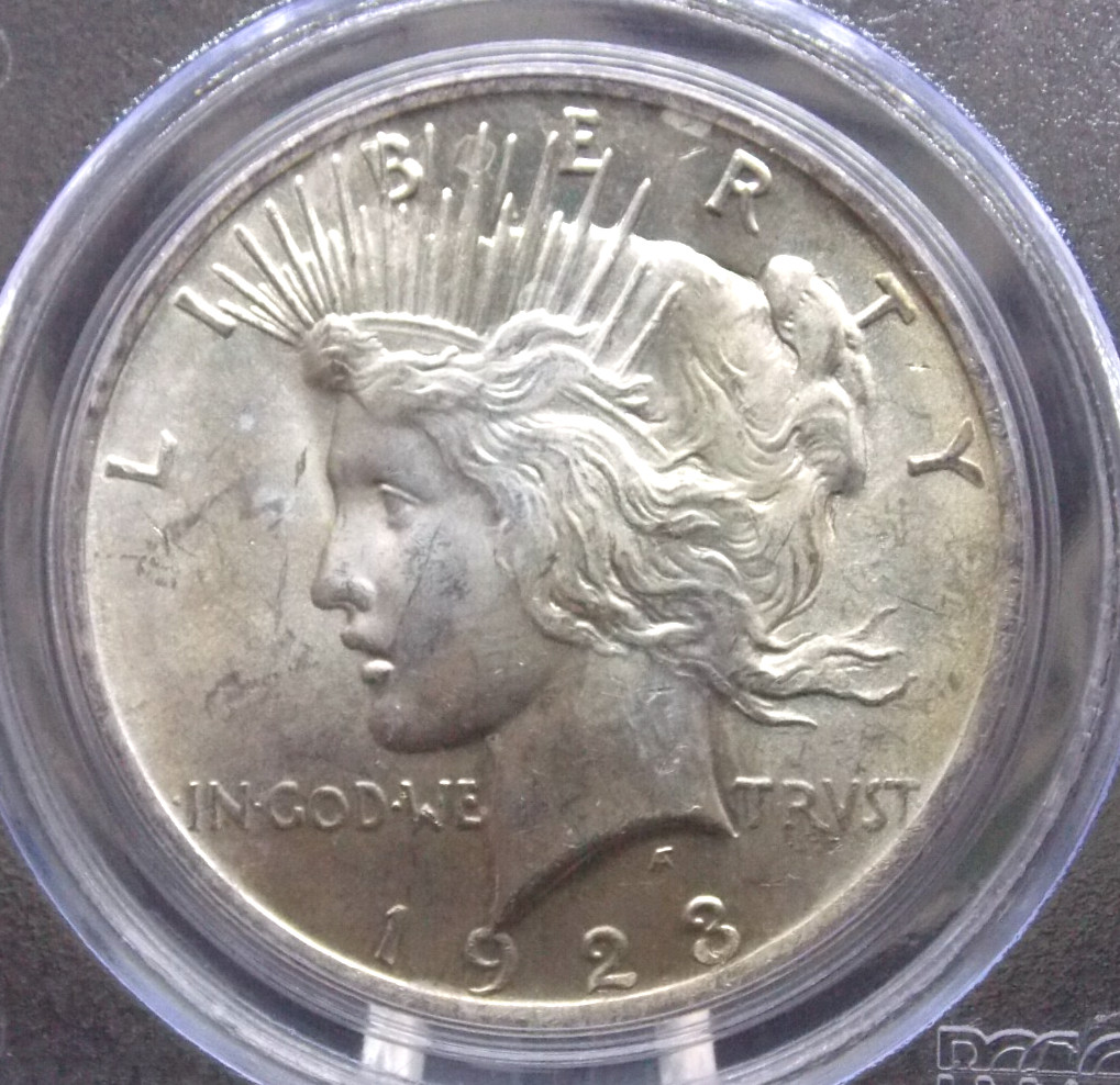 1923 "P" Peace SILVER Dollar $1 PCGS MS63 #631 Uncirculated BU Unc ECC&C, Inc.