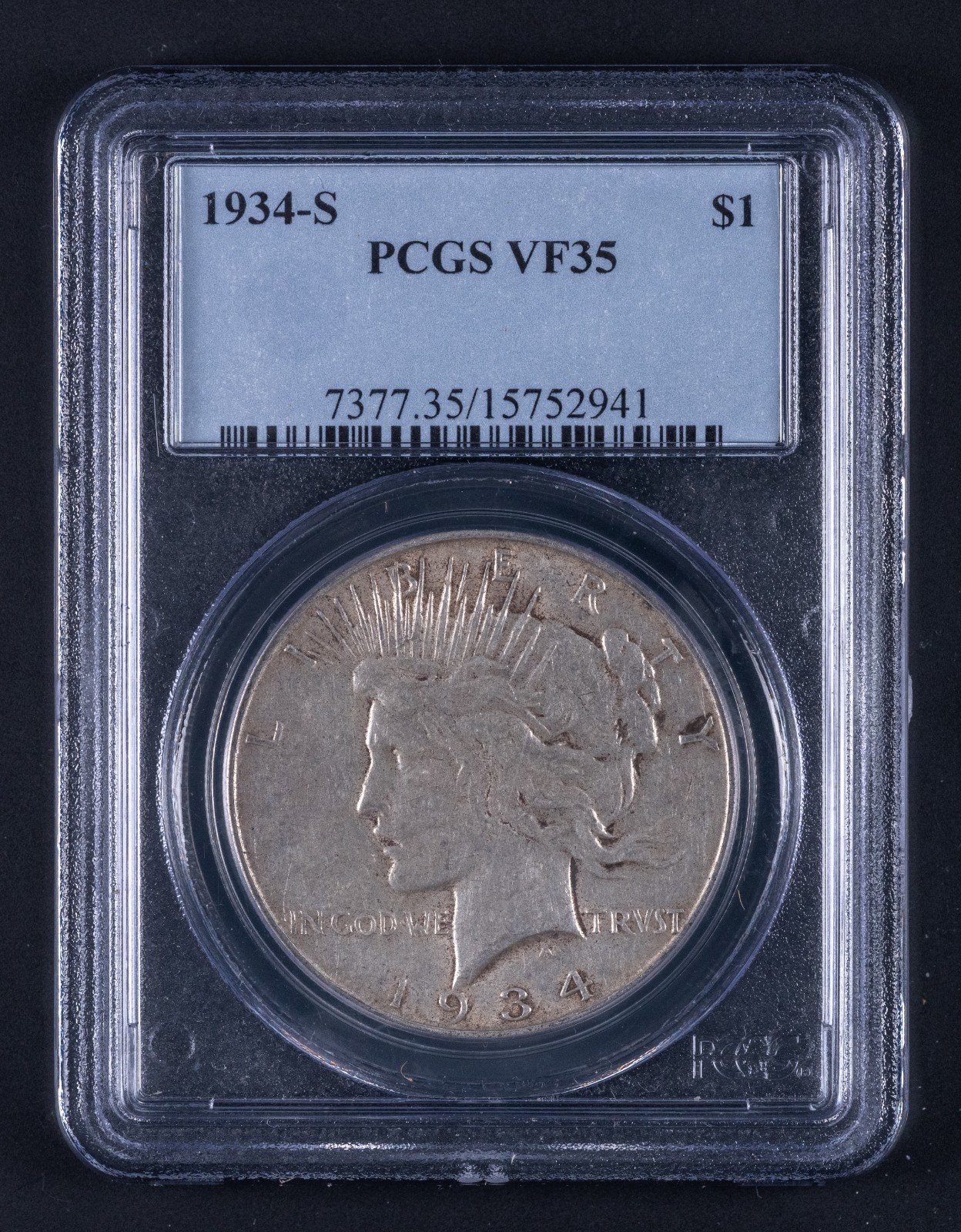 1934-S Peace Dollar $1 PCGS VF35 DCB941