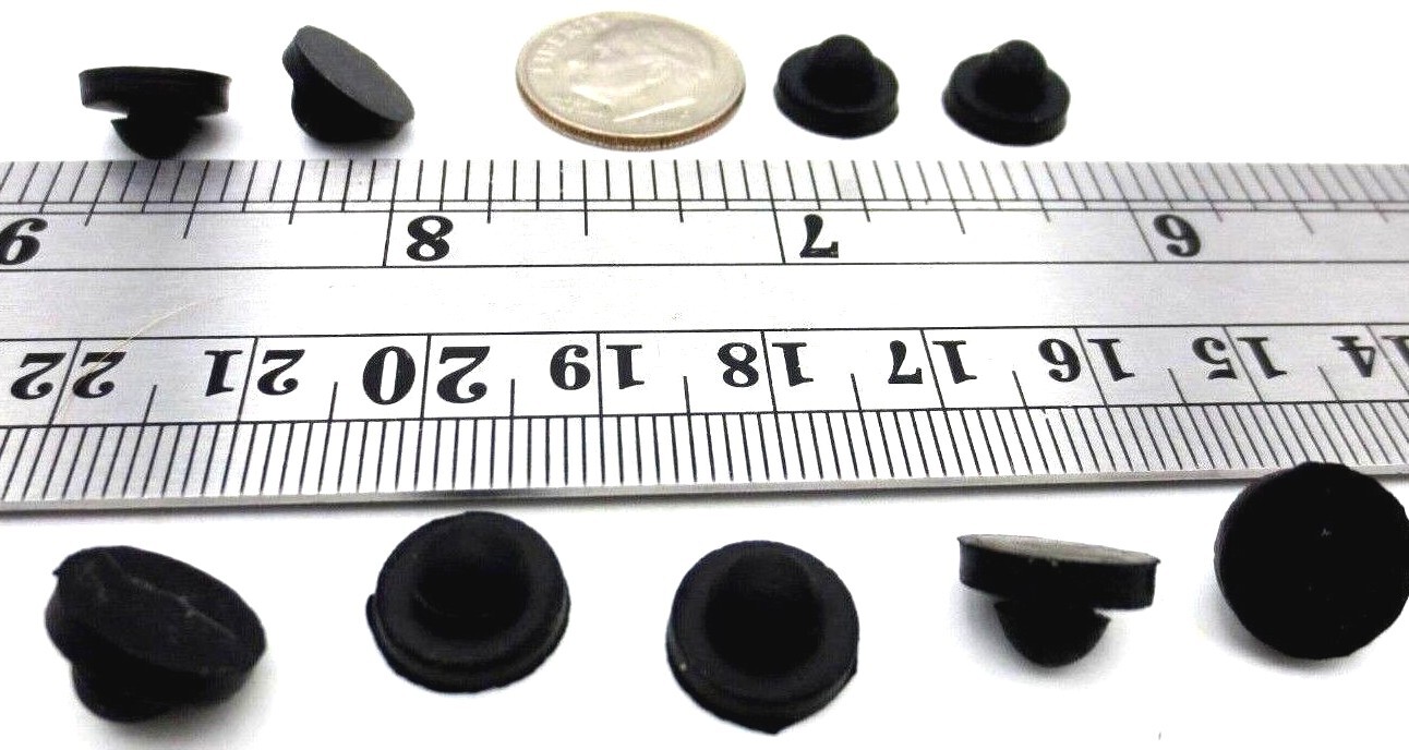 Rubber Push-In Stem Pad Bumper Fit 1/8" Hole, 1/32" Thick Panel, Free Shipping!