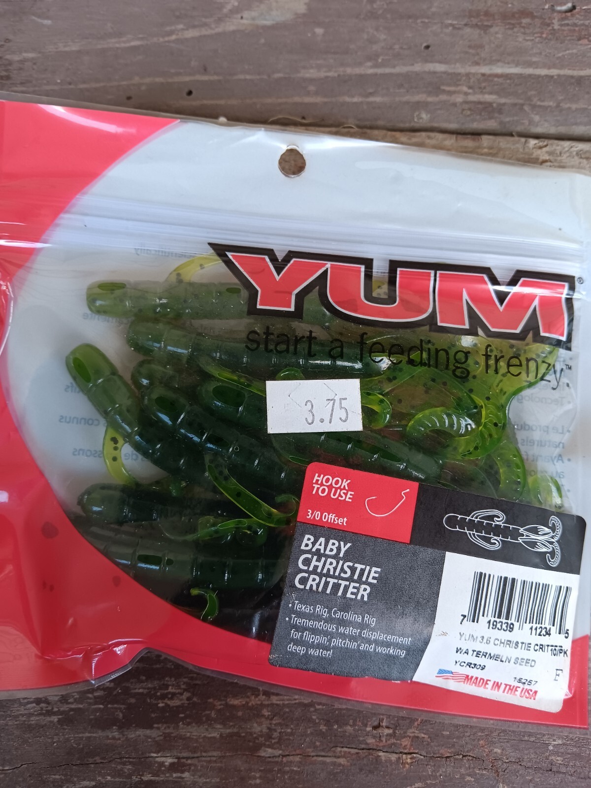 YUM  Christie Critter 3.5" Watermelonseed 10pk