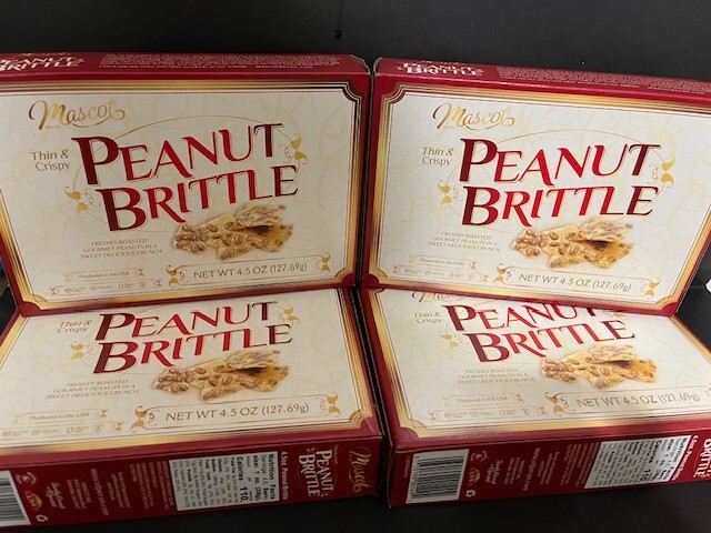 Mascot Thin & Crispy Peanut Brittle - {LOT OF 4 BOXES} - Made in USA