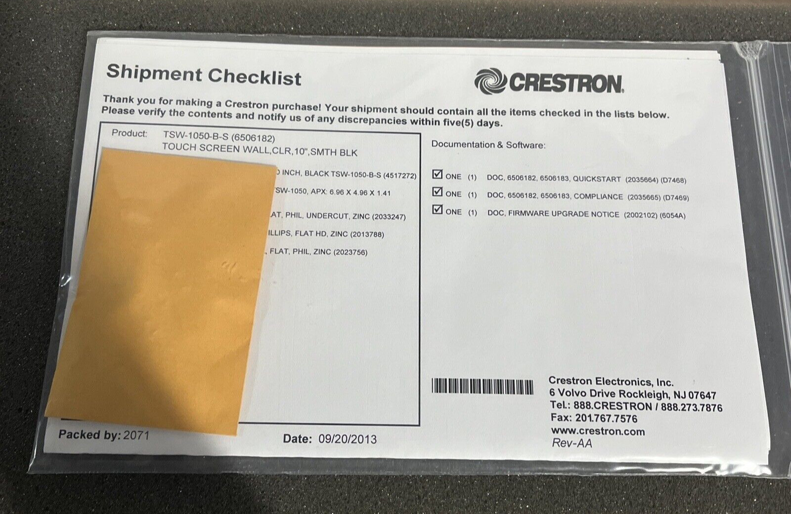 CRESTON TSW-1052-B-S 10.1" TOUCH SCREEN - BLACK